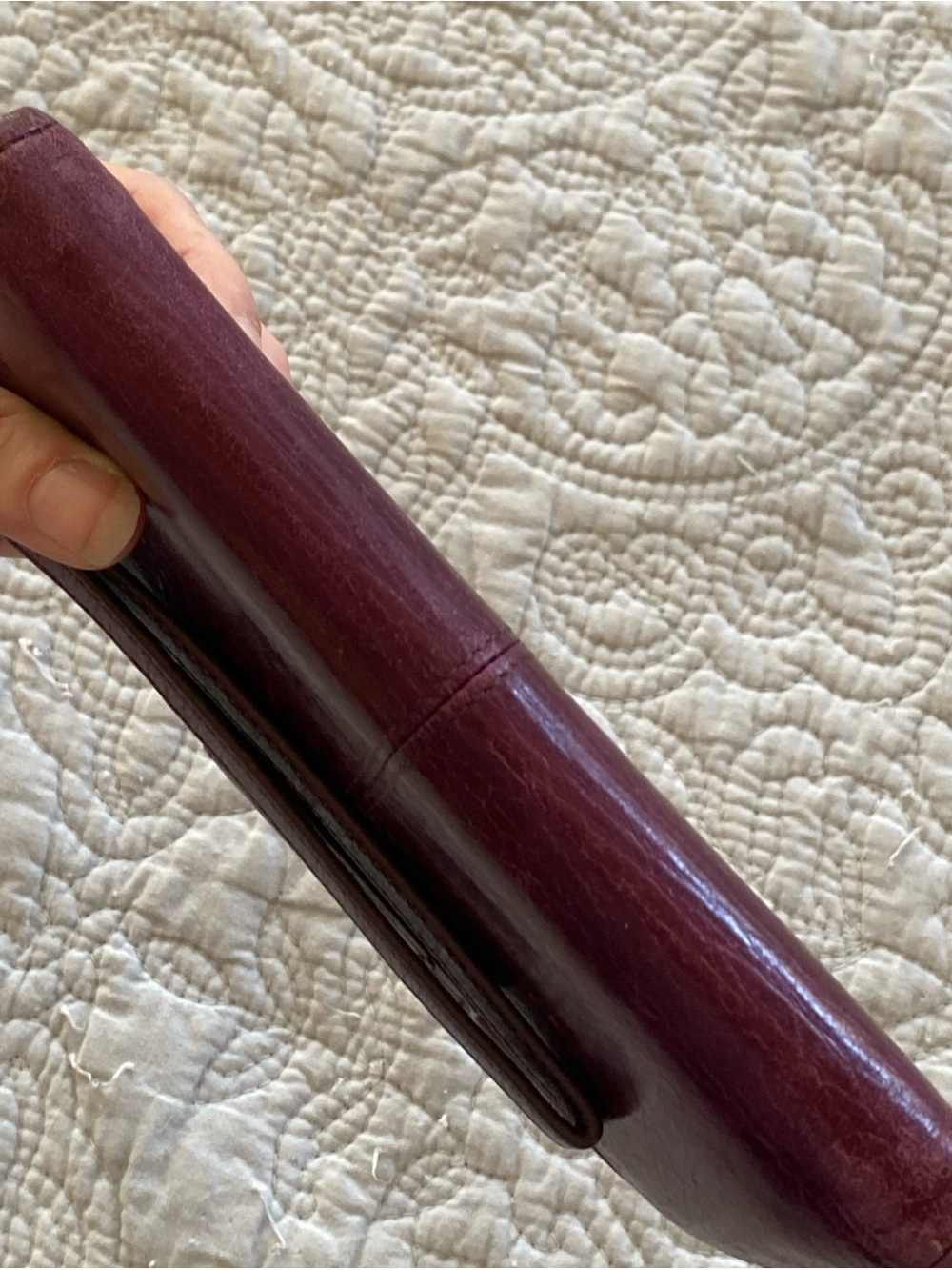 HOBO Nova Plum Purple Leather Wristlet Clutch with Gold-Tone Frame - Picture 9 of 16